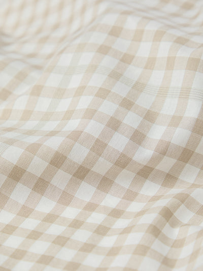 Café au Lait Gingham Kids Cotton Bedding Set