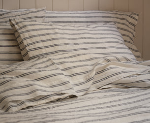 Ivory Kemptown Stripe Linen Blend Pillowcases (Pair)