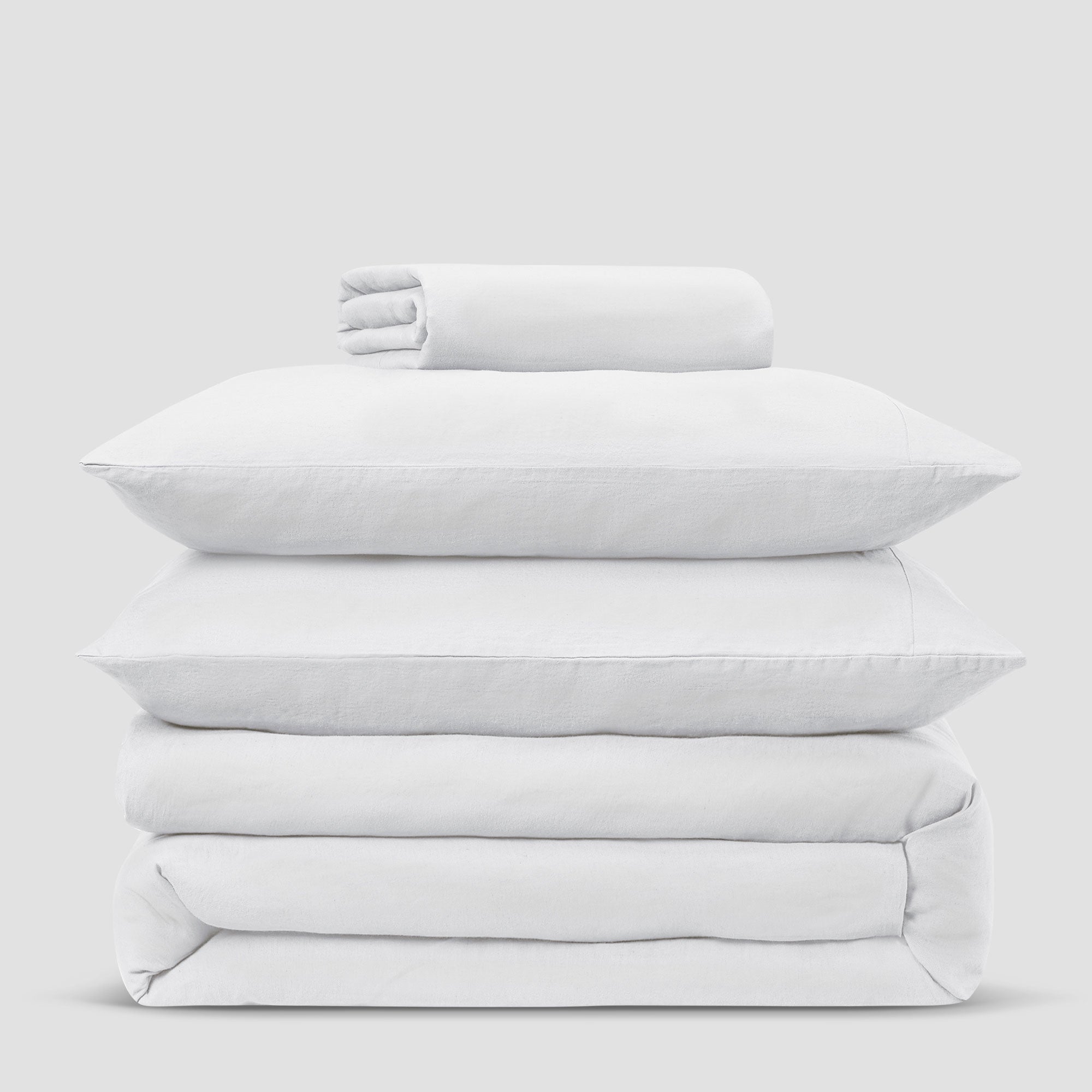 White 100% Linen Fitted Sheet