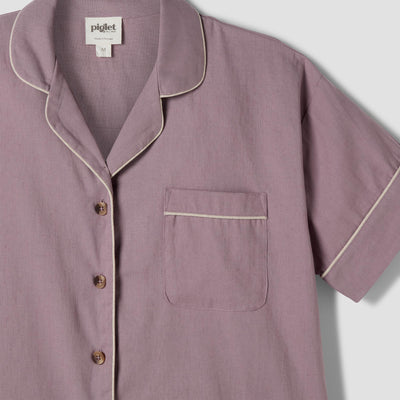Elderberry Linen Blend Pyjama Short Set