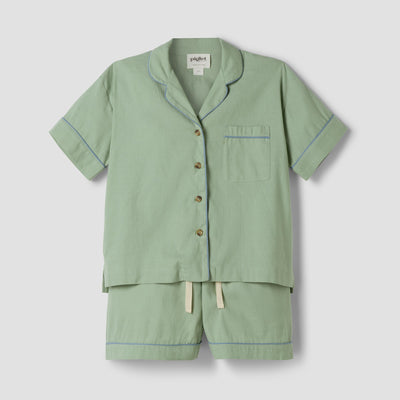 Sage Green Linen Blend Pyjama Short Set