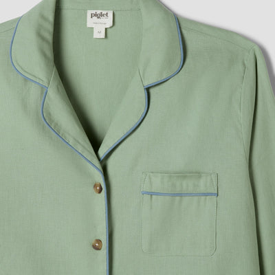Sage Green Linen Blend Pyjama Trouser Set