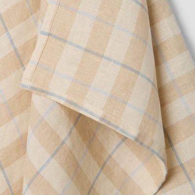 Cafe Au Lait Small Gingham 100% Linen Tea Towel - alternate image