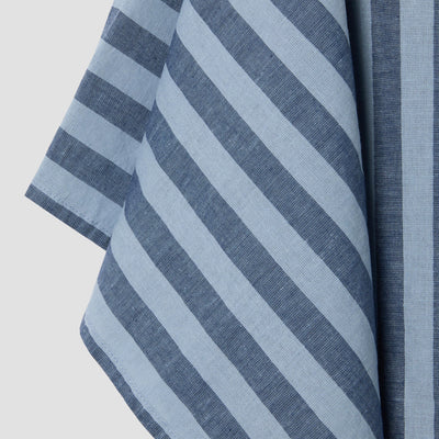 Dusty Blue Pembroke Stripe Linen Blend Tea Towel - alternate image