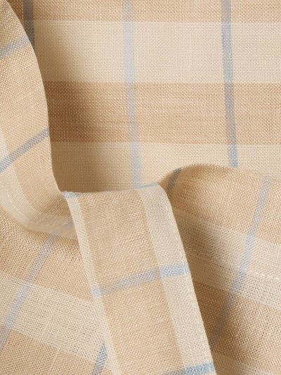 Cafe Au Lait Check Stripes 100% Linen Tote Bag - alternate image