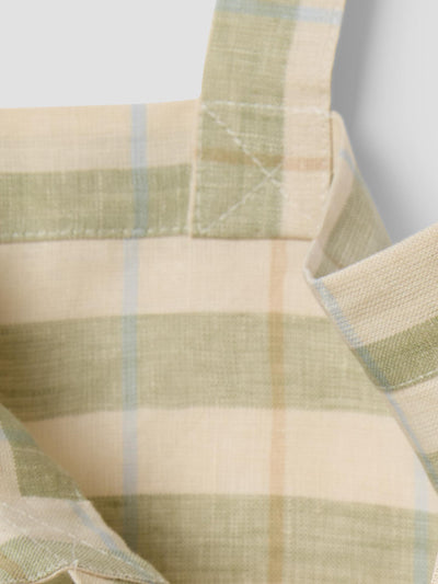 Pear Check Stripes 100% Linen Tote Bag - alternate image