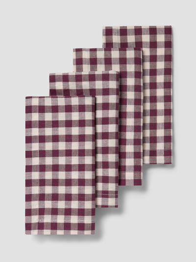 Berry Gingham Linen Blend Napkins Set of 4