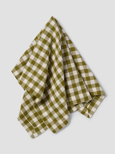 Botanical Green Gingham Linen Blend Napkins Set of 4 - alternate image