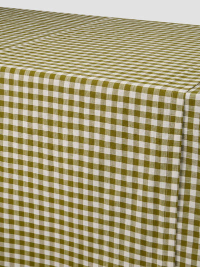 Botanical Green Gingham Linen Blend Table Runner - alternate image