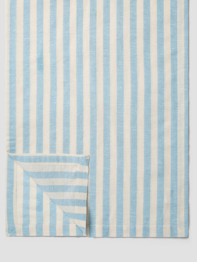 Coastal Blue Pembroke Stripe Linen Blend Table Runner