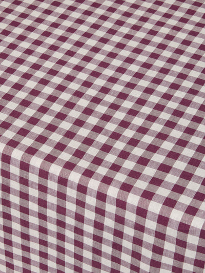 Berry Gingham Linen Blend Tablecloth