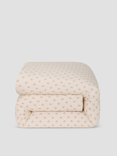 Dusty Pink Martha Floral Cotton Duvet Cover - alternate image