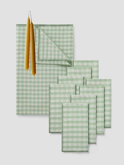 Sage Green Gingham  The Ultimate Hosting Set: Large Bundle