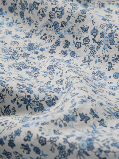 Blue Mini Meadow Cotton Fitted Sheet