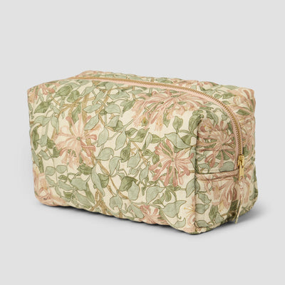Soft Sage Honeysuckle 100% Linen Wash Bag