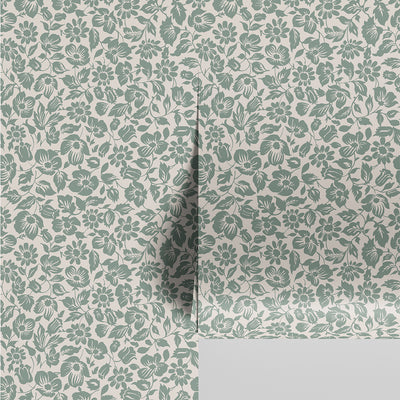 Laurel Green Meadow Floral Wallpaper - alternate image