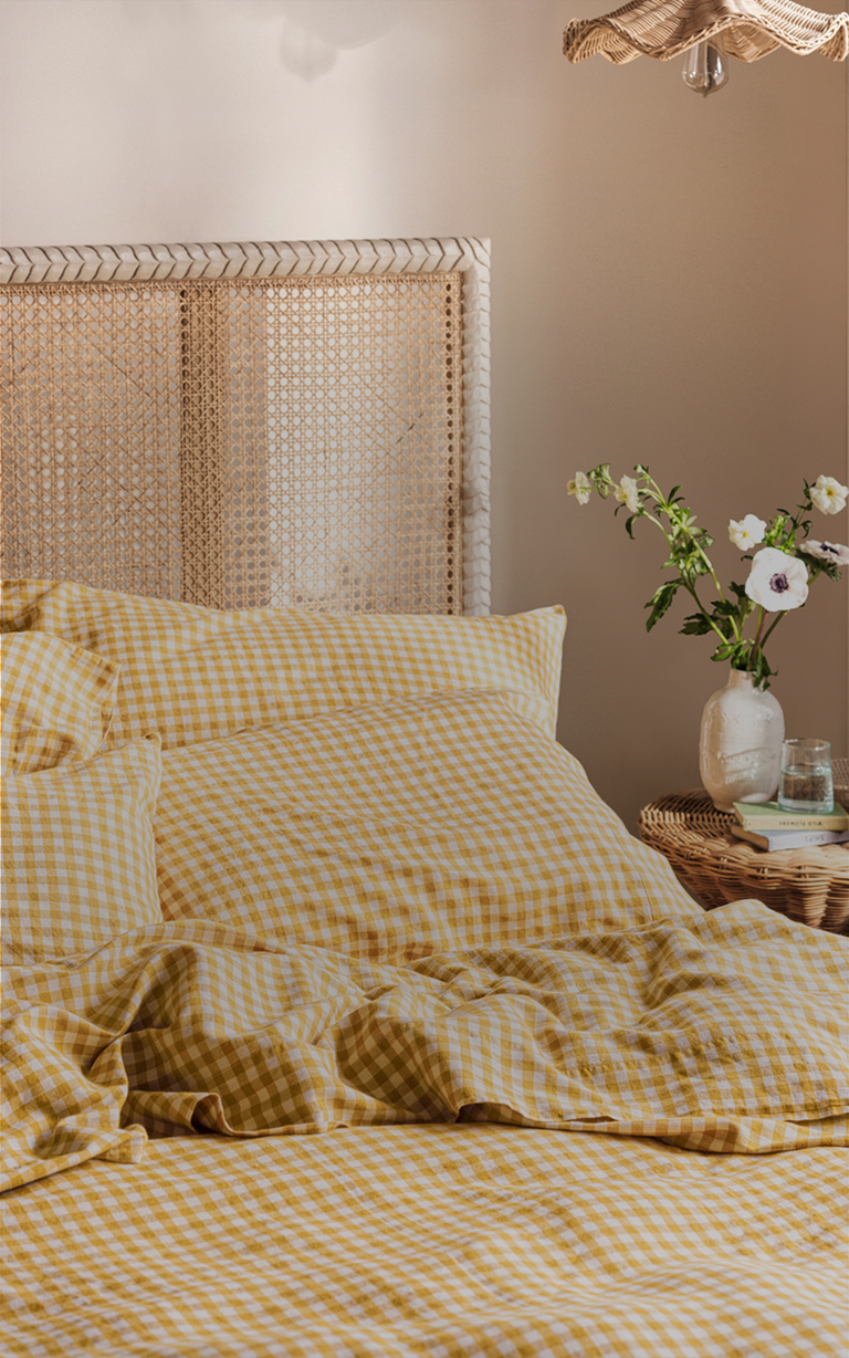 honey gingham bedding
