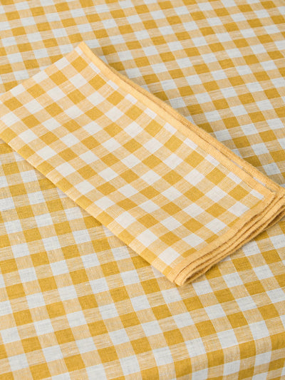 Honey Gingham 100% Linen Napkin Set of 4 - alternate image