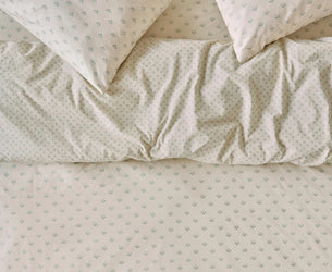 Mellow Green Martha Floral Cotton Duvet Cover