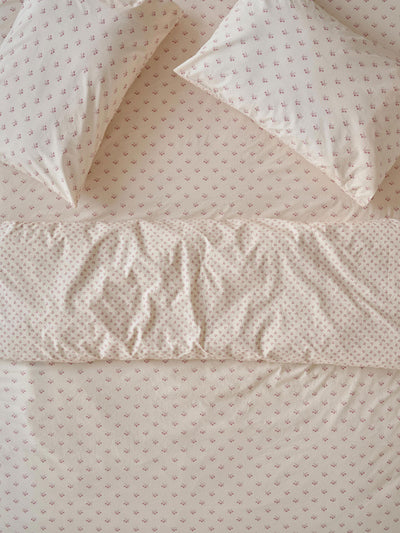 Dusty Pink Martha Floral Cotton Duvet Cover