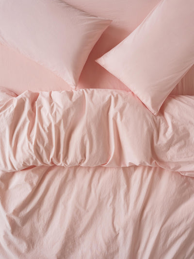 Poetic Pink Washed Cotton Percale Duvet Cover