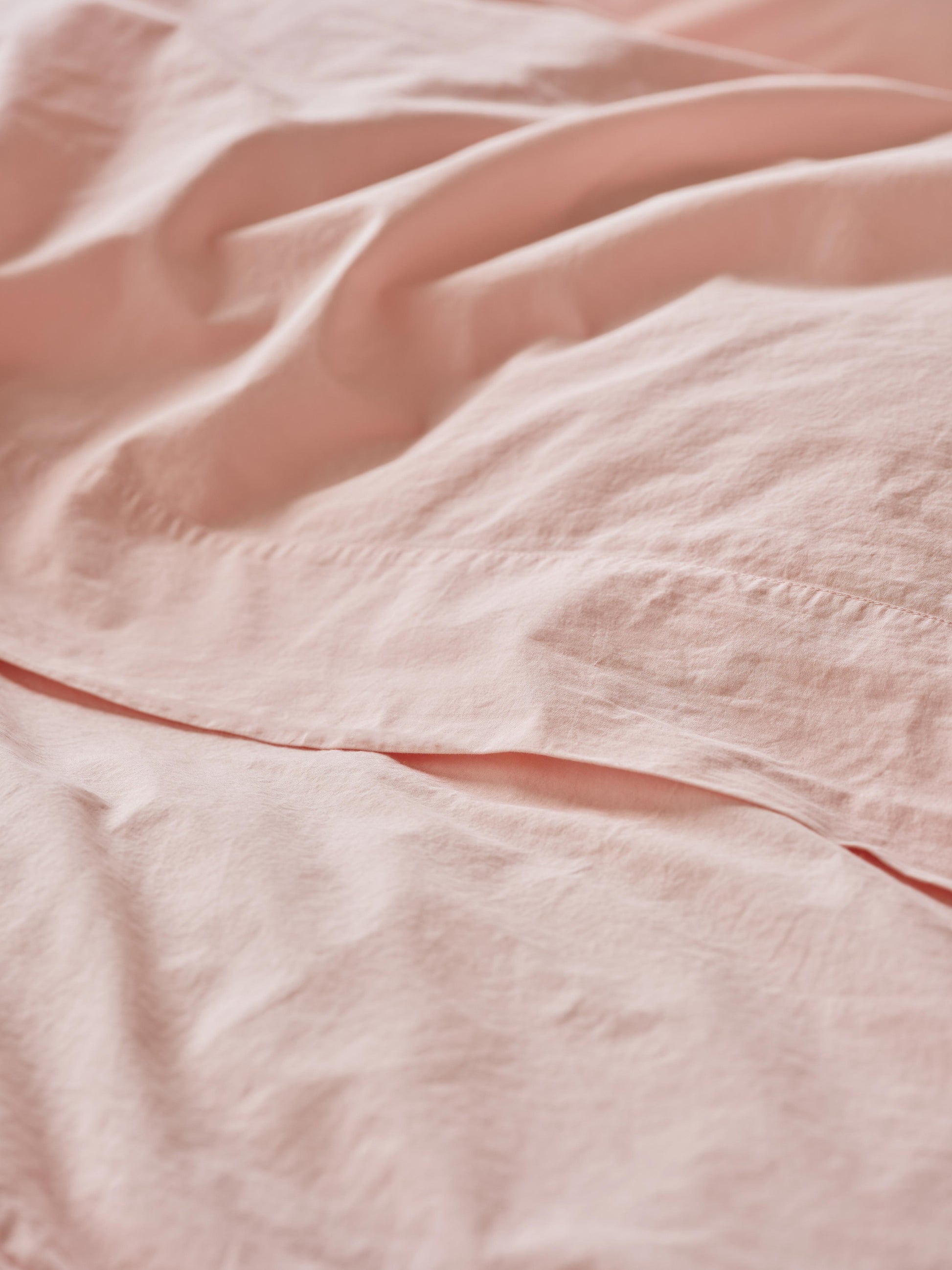 Poetic Pink Washed Cotton Percale Flat Sheet