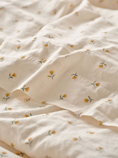 Honey Posy Bud Linen Blend Flat Sheet