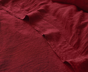Rhubarb Linen Blend Flat Sheet