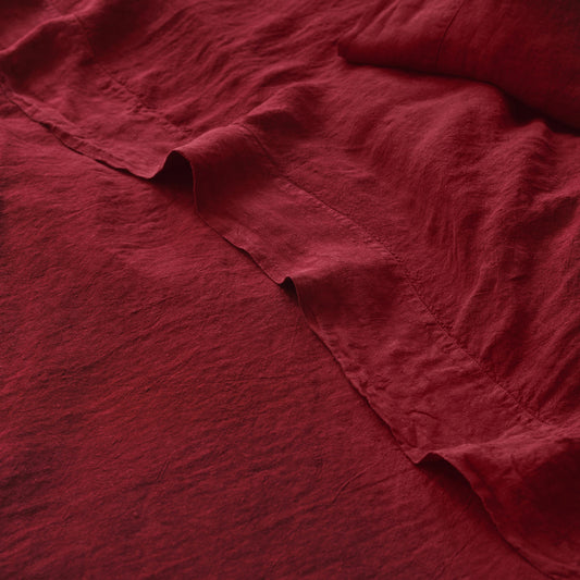 Rhubarb Linen Blend Flat Sheet