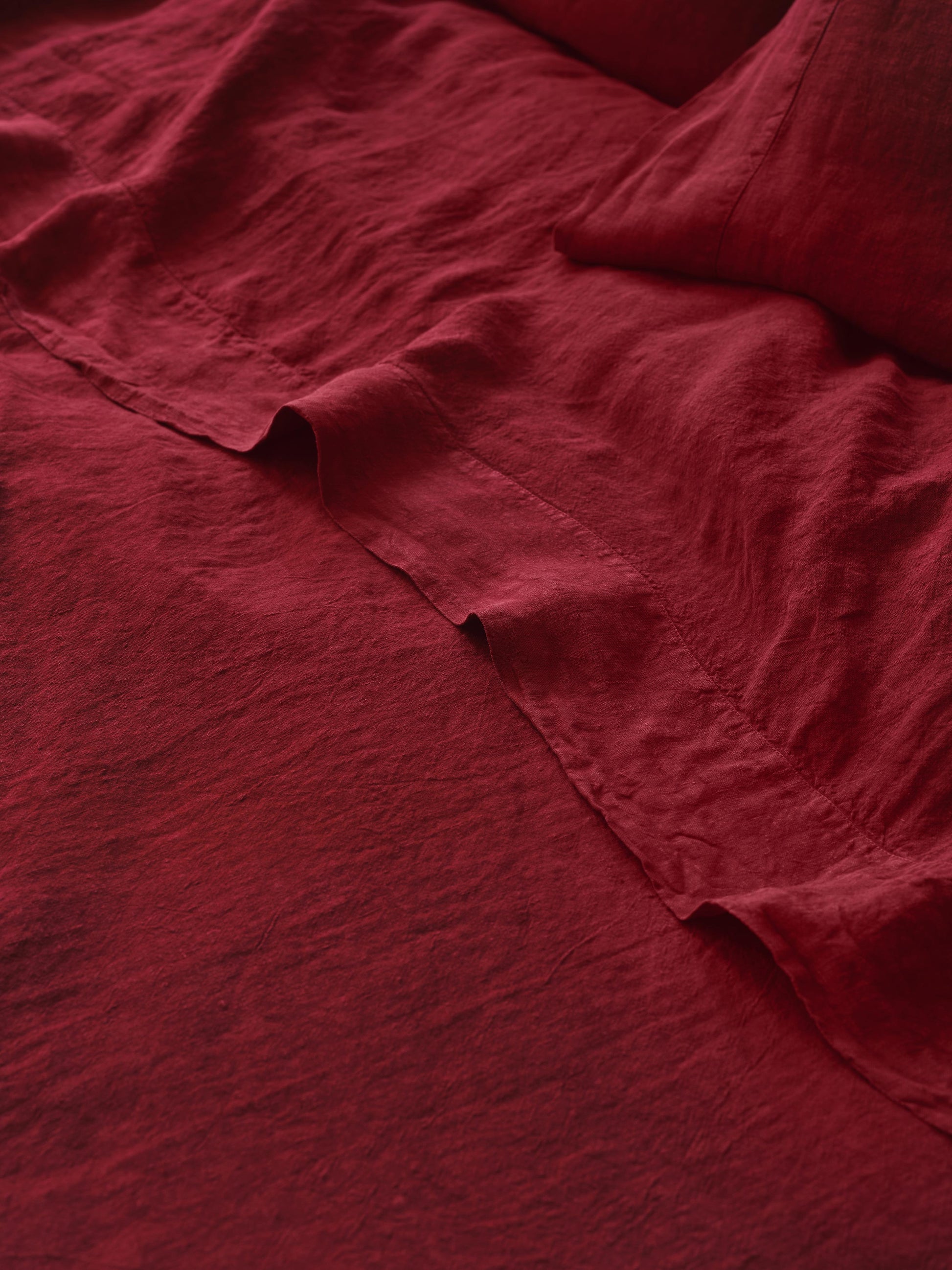 Rhubarb Linen Blend Flat Sheet