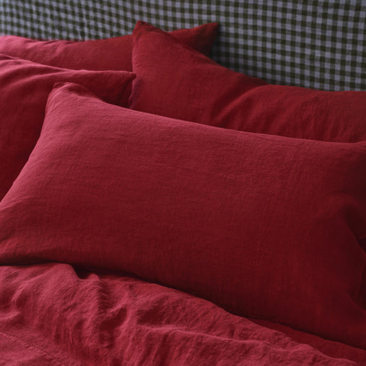 Rhubarb Linen Blend Pillowcase (Pair)