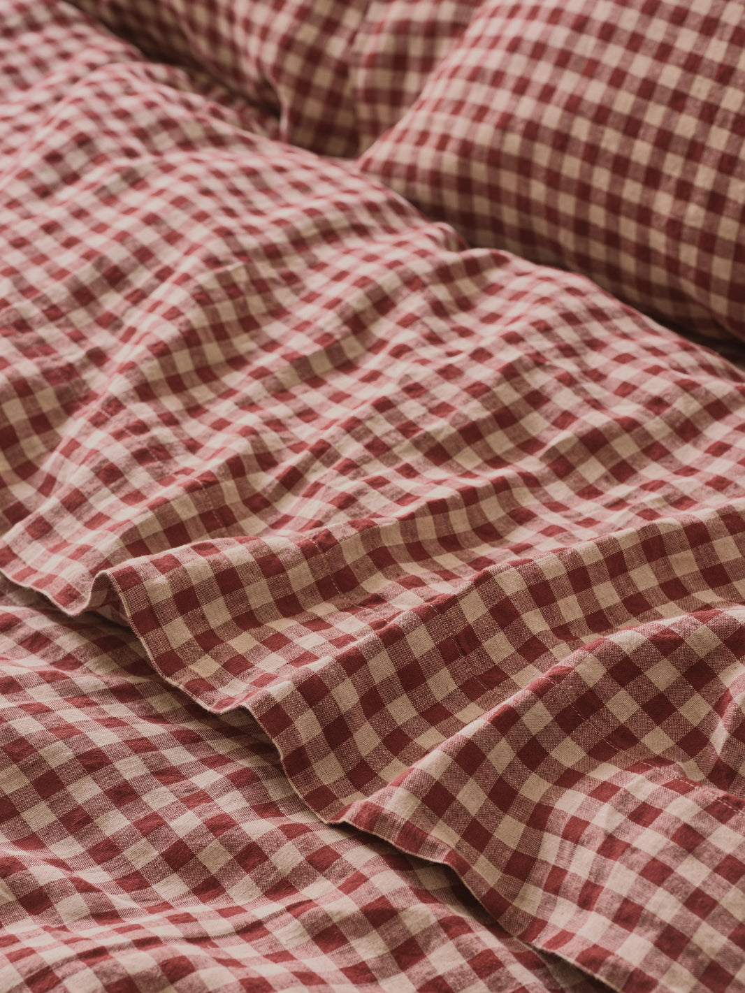 Gingham Bedding Set - Orange
