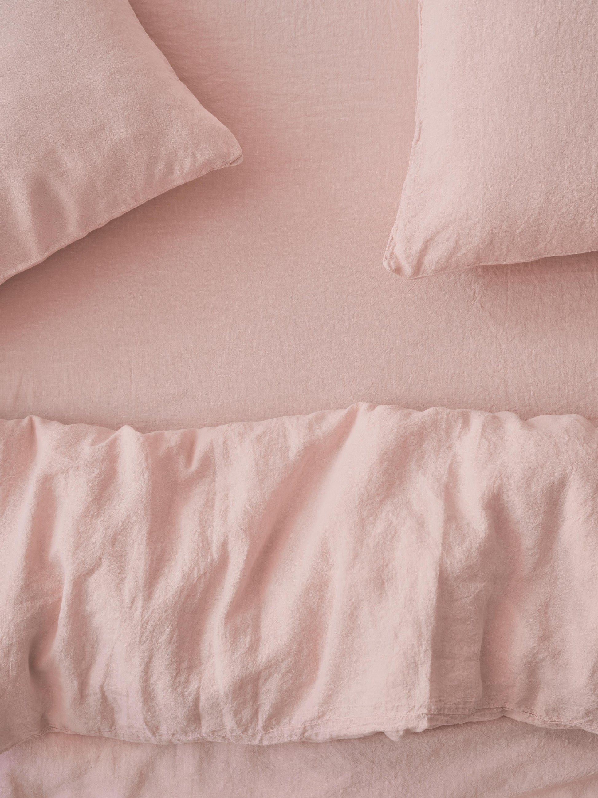 Rose Linen Blend Fitted Sheet