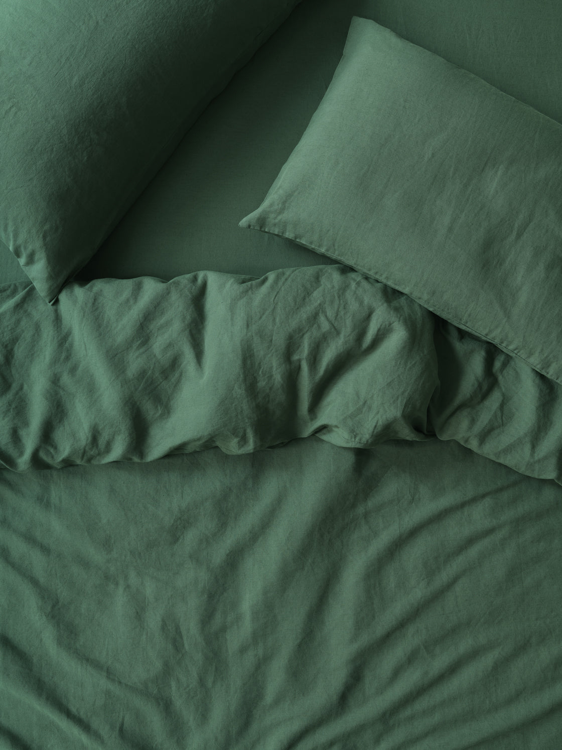 Elm Green Linen Blend Duvet Cover