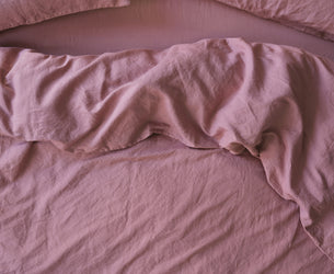 Raspberry Linen Blend Duvet Cover