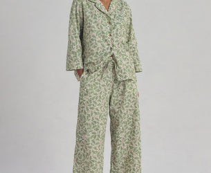 Leafy Arbour Oak Cotton Trouser Set