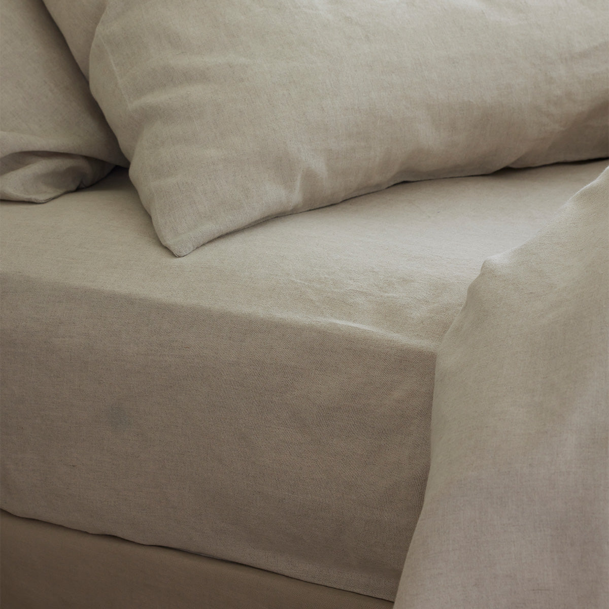 Oatmeal 100% Linen Fitted Sheet