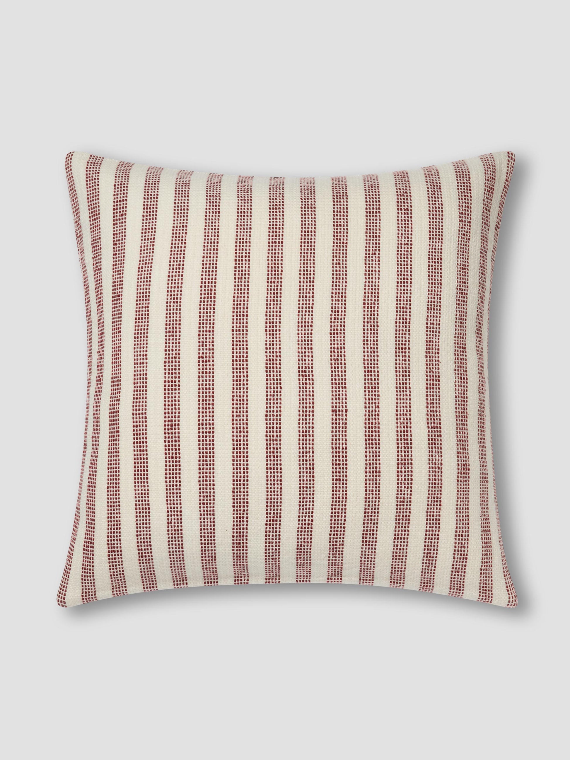 Rust Red Pembroke Stripe Wool Cushion Cover