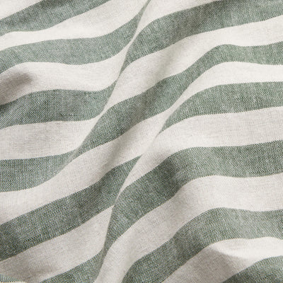 Fern Green/Oatmeal Pembroke Linen Blend Fabric Swatch