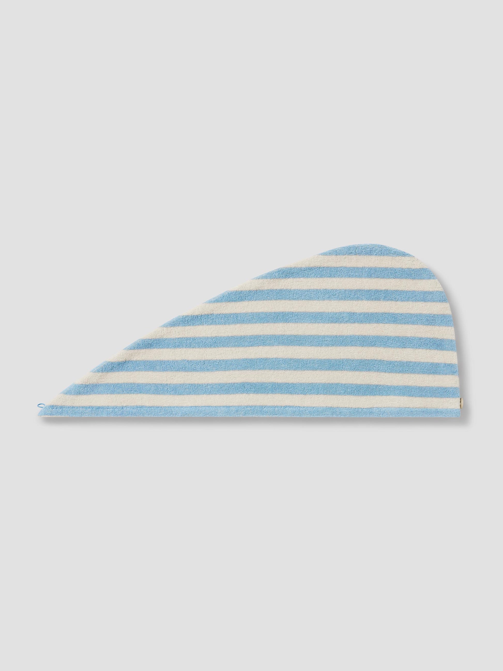 Coastal Blue Pembroke Stripe Cotton Hair Wrap