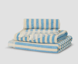 Coastal Blue Pembroke Stripe Cotton Towels