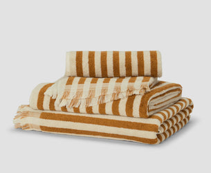 Russet Yellow Pembroke Stripe Cotton Towels