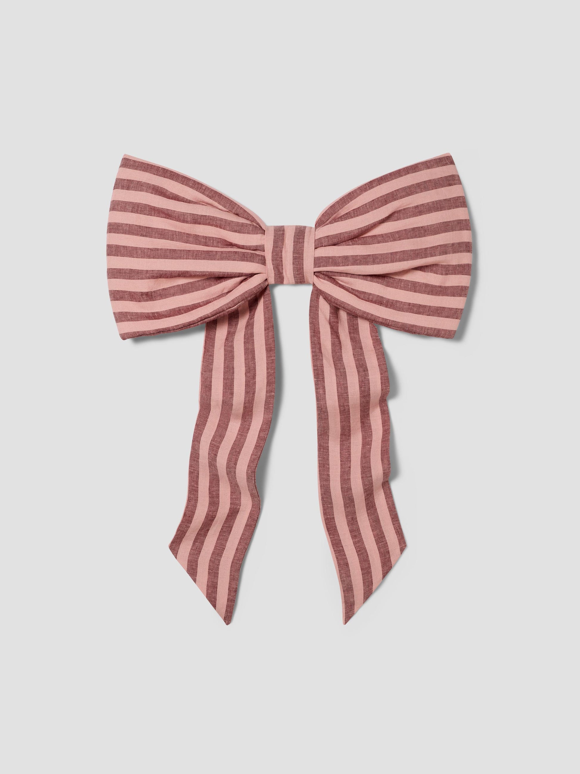 Rhubarb & Rose Pembroke Stripe Linen Blend Bow