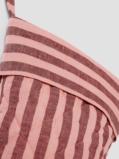 Rhubarb & Rose Pembroke Stripe Linen Blend Christmas Stocking - alternate image