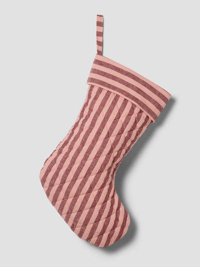 Rhubarb & Rose Pembroke Stripe Linen Blend Christmas Stocking