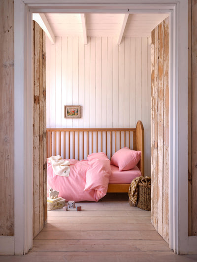 Pink Bloom Kids Linen Blend Fitted Sheet - alternate image