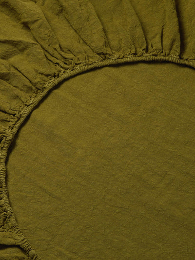 Botanical Green Linen Blend Fitted Sheet - alternate image