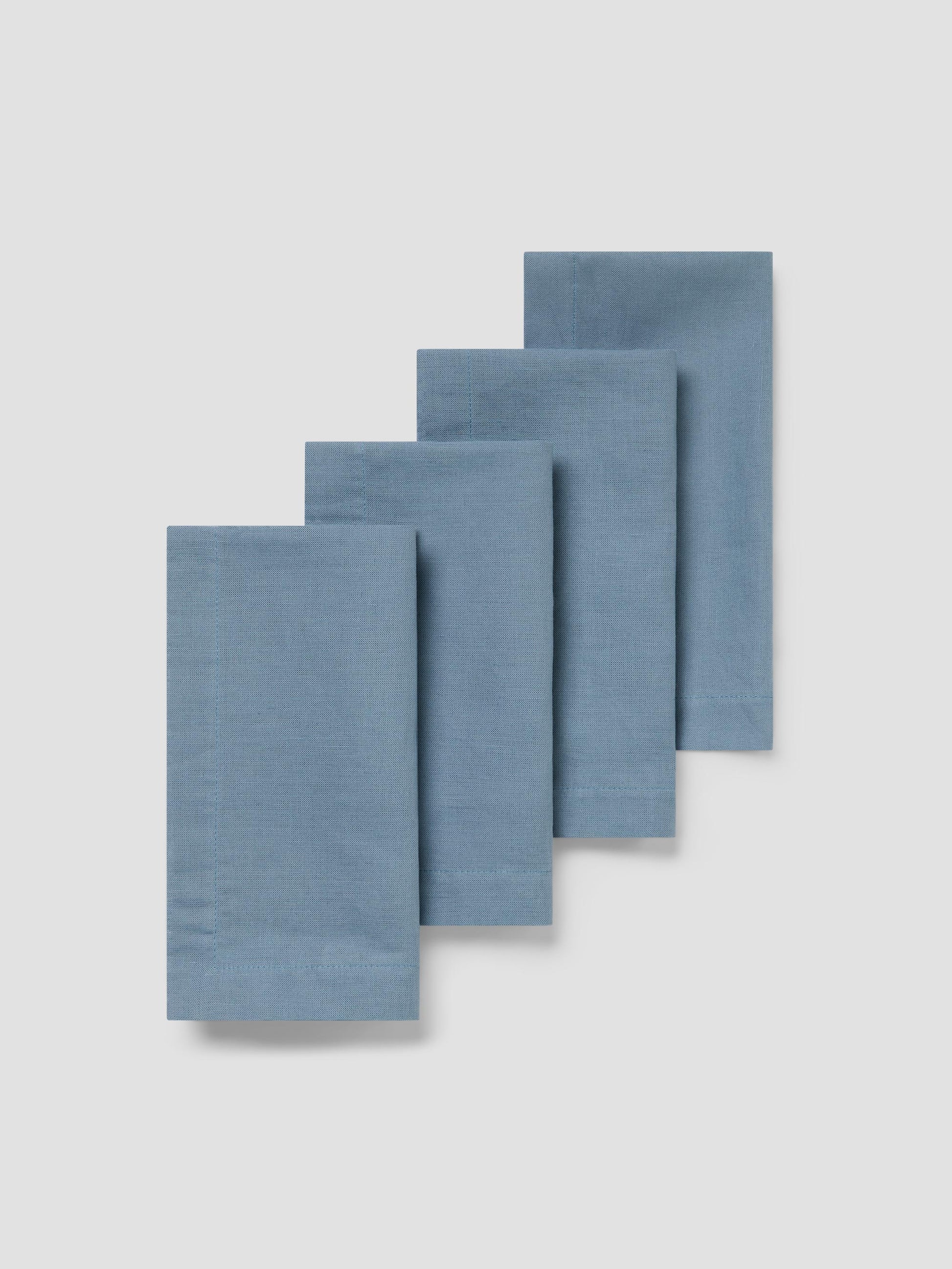 Dusk Blue Linen Blend Napkins Set of 4