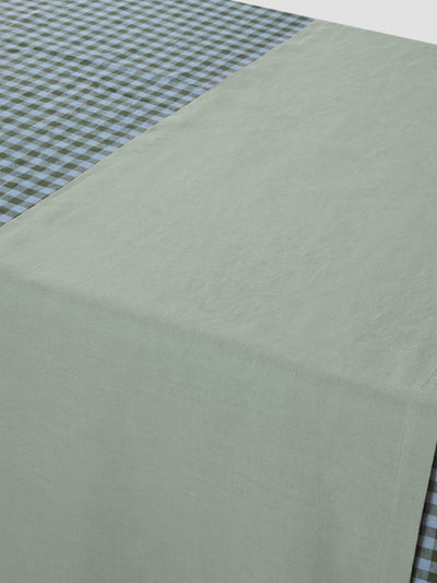 Sage Green 100% Linen Table Runner
