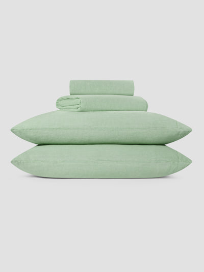 Sage Green 100% Linen Sheet Set